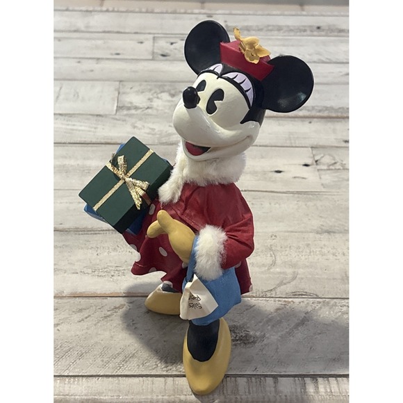 Mickey & Co‎ VTG Fabric Mache Figurines 8" Christmas Santa Mickey & Minnie Mouse - Picture 13 of 16